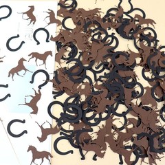 200Pcs Double-sided Brown Horse Paper Confetti Horse’s Hoof Horses Party Conf…