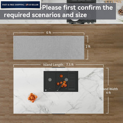 YDKGL 2×6 ft Kitchen Runner Rug Mat Non Slip Boho 2′ X 6′, A- Light Grey
