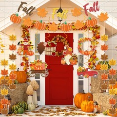 Fall Party Decorations Supplies – NO DIY – Autumn Home Decor Set Include Glit…