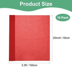 10Pack 3.3ft x 20 Inch/100 x 50cm Red Soft Wide Crepe Paper Streamer Sheet