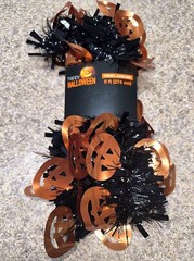 Happy Halloween 9 Ft Long Garland Black Foil & Orange Foil Pumpkins