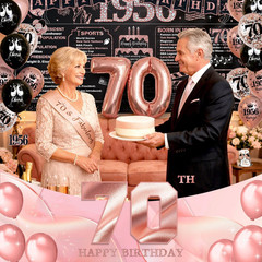 Rose Gold 70Th Birthday Decorations for Women – 37Pcs Happy 70Th Birthday Banner