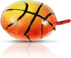 10-Pack 18in Mylar Basketball Balloons – Orange Sports Party Decor