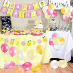Lemon Party Decorations Happy Birthday Banner Lemon Garland Lemonade Cake Topper