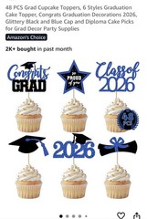 Class of 2026 Graduation Party Decor & Charcuterie Board Set Blue White Silver