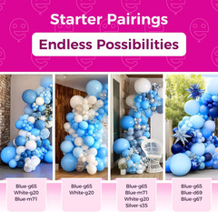 Blue Giant Balloons 36 Inch – 8 Pack Jumbo Blue Balloons Large round Light Blue