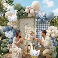 Silly Goose Balloon Arch Kit – Sage Green Dusty Blue Balloon Garland with Goo…