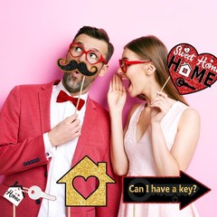 Housewarming Party Photo Booth Props Welcome Home House Decor Kit 12