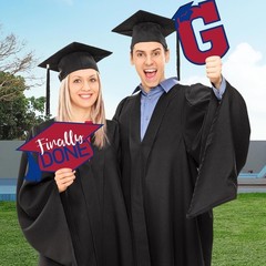 Graduation Yard Signs 11 Pcs for 2026 Lawn Party Decor with Stakes Red Blue