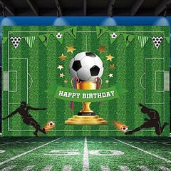 5x3ft Soccer Happy Birthday Backdrop Banner – Sports Themed 4.92ft x 3.28ft