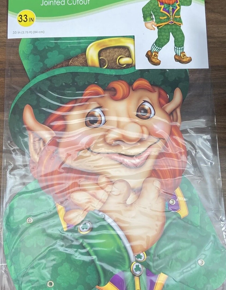 Jointed 33 Inch Leprechaun Paper St Patrick’s Day Decoration Party Supplies