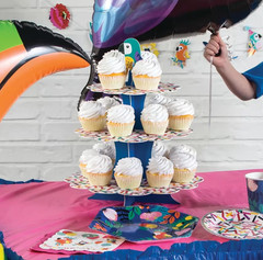 Tropical Toucan Cupcake Stand Dessert Display Party Decor Free Ship US