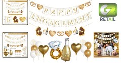 Engagement Party Decorations – Gold Engagement Congratulations Decor, HAPPY ENGA