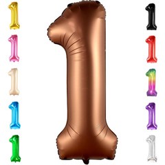 Number 1 Balloon 40 Inch | Foil Brown One Balloon, 1 Balloon Number for Wild…