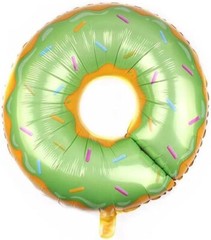 Green Donut Shape Foil Balloon for Sweet Celebrations Mylar Balloon Decor New