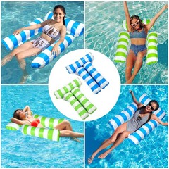 2 Pack Inflatable Pool Floats 4in1 Pool Hammock with Bottom Mesh 3 Tubes Infl…