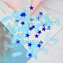 Blue Baby Shower Metallic Foil Confetti Decorations For Boys Party Crafts