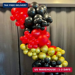 Red and Black Balloon, 60 Packs 12 Inch Red Black and Gold Balloon, Black Red Ba