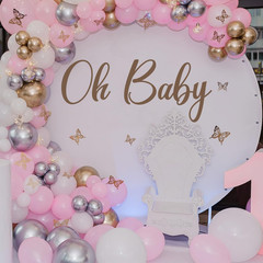 Oh Baby Decal Sign for Backdrop Large Baby in Bloom Baby Shower Party Wall Stick