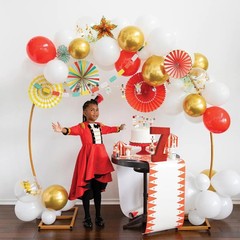 1 Pack 7.8 Inch Red Glitter Number 7 Wooden Table Centerpiece Birthday