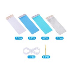 20Pcs Light Blue,Sky Blue,White,Silver Tassel Garland Banner with Rope