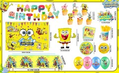 SpongeBob Party Decorations 99 Pcs SpongeBob Birthday Balloons Backdrop Plates