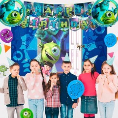 114 Pcs Monsters Inc Party Decorations Set Plates Tableware Balloons Cake Topper