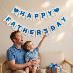 Lightweight Blue & White Father’s Day Banner – Perfect for Indoor & Outdoor Use