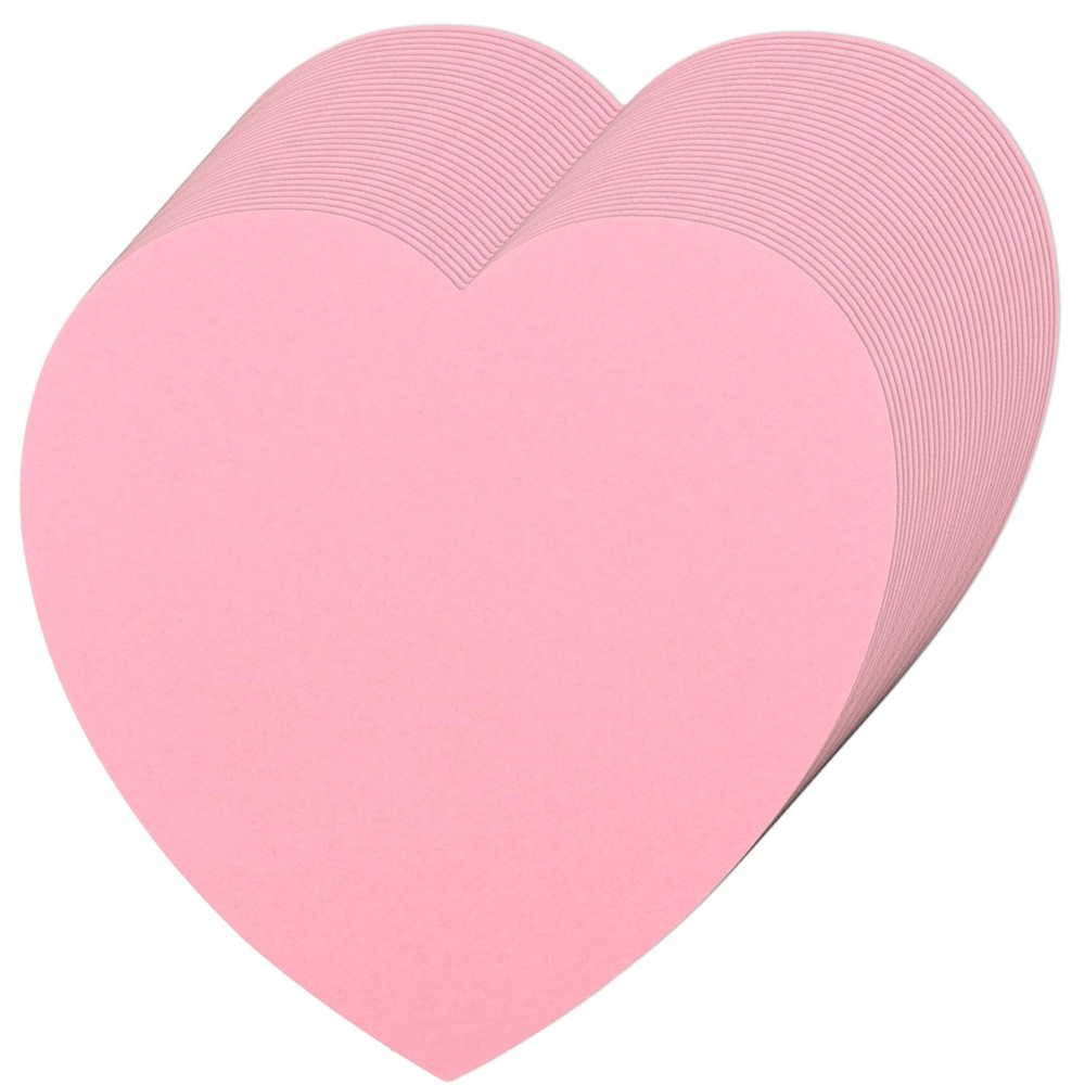 Pink 6 Inch Large Heart Paper Cutouts Double Sided Shape Party Decor 72 PCS