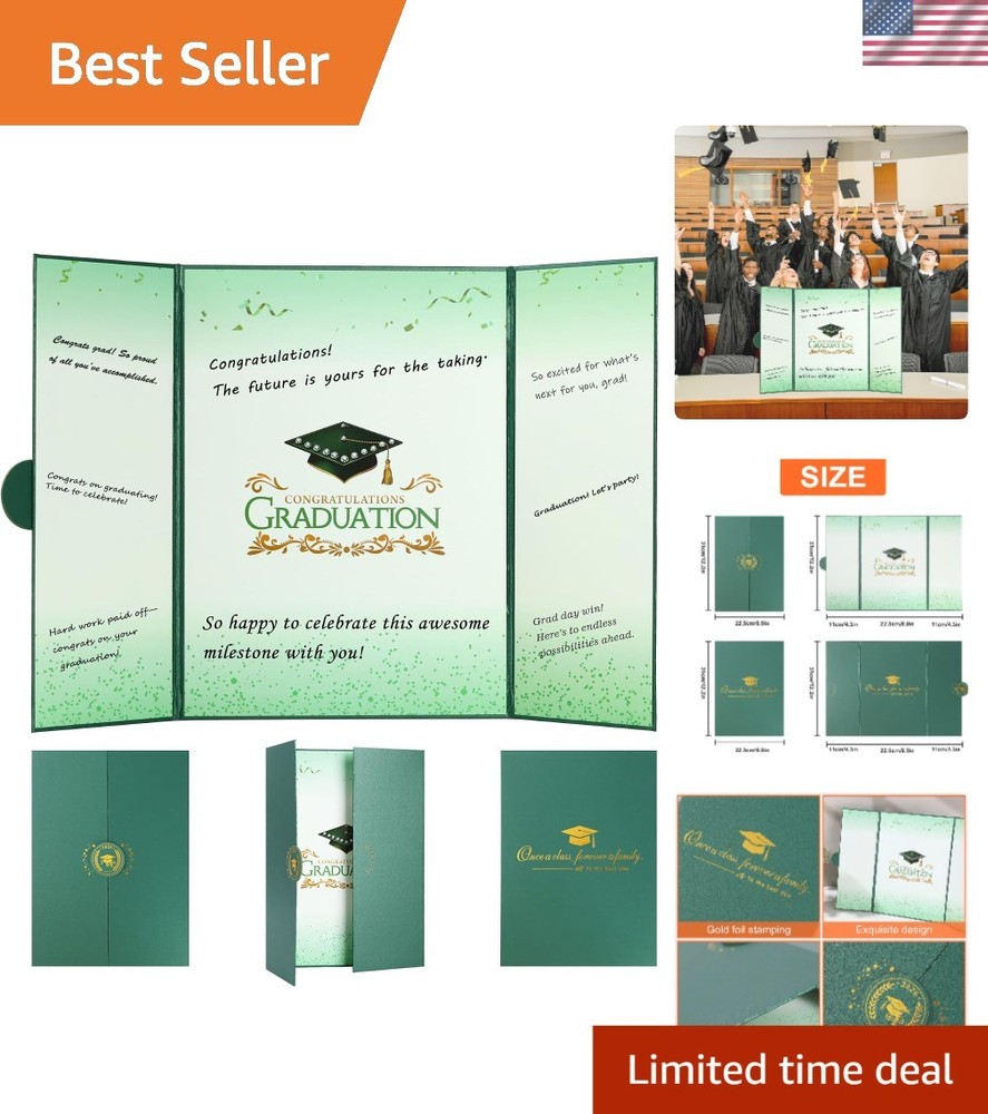 2026 Graduation Memory Book – Elegant Autograph Sign-In with Gold Embossing