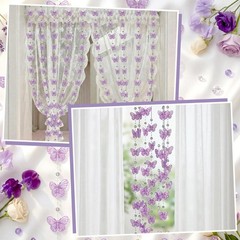 3D Purple Butterfly Decorations 32ft Butterfly Hanging Garlands Plastic Cryst…