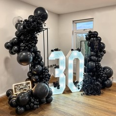 145pcs Black Balloons Different Sizes 18″ 12″ 10″ 5″ Black Latex Balloon Garl…