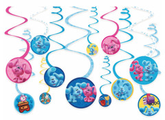 Blue’s Clues & You, Swirl Decorations Birthday Party Supplies Ceiling Dangler 12