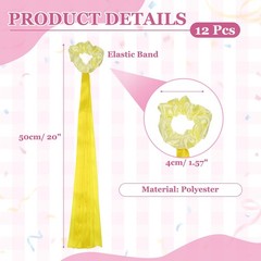 Rainbow Dance Ribbons, Wrist Streamers 12 Pcs & Yellow