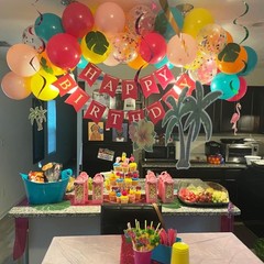 Tropical Balloons Kit, 60 PCS 12Inch Hawaiian Balloons Hot Pink Orange Teal G…