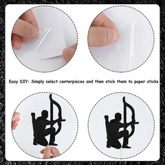 24 Pcs Archery Themed Centerpieces Black Glitter Archery Sport Themed Centerp…