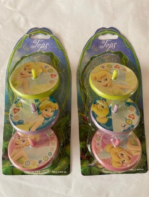 Disney Tinkerbell Spinning Tops (party favors) ~3 pc set~2 Sets