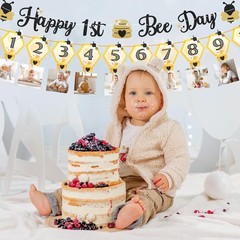 Elegant 3PC Bumble Bee First Birthday Decoration – Lightweight & Vibrant