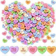 300 Pcs Valentine’s Day Conversation Hearts Vase Filler Wooden Conversation H…