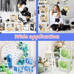 First Birthday Decorations – 3 Pcs One Balloon Boxes for Girl or Boy – Clear …