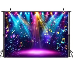 7x5ft Rainbow Stage Photography Backdrop1980s Colorful Disco Backdrop 7x5ftt