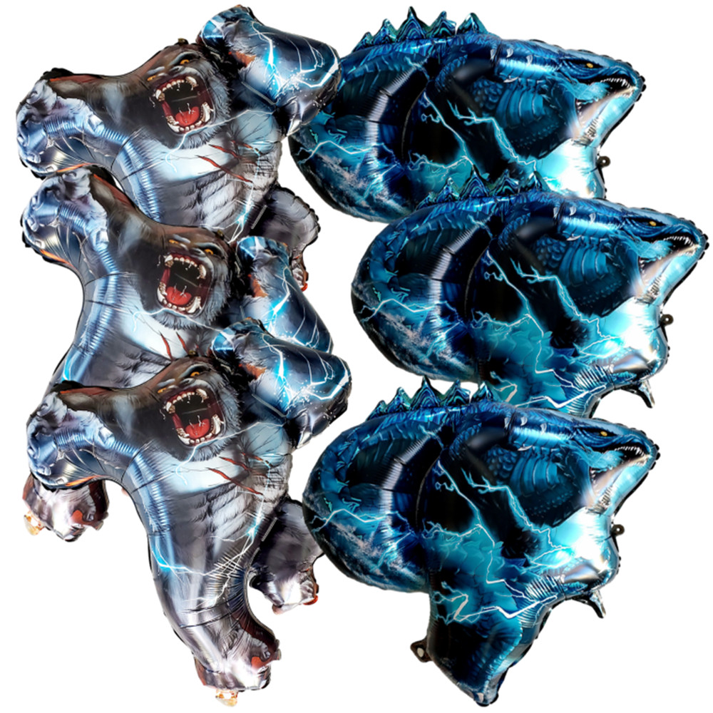 6 king of Monsters balloon party birthday supplies decoration godzilla kong ape