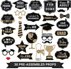Fully Assembled – Set of 30 – Class of 2026 Graduation Selfie Signs – Congrats