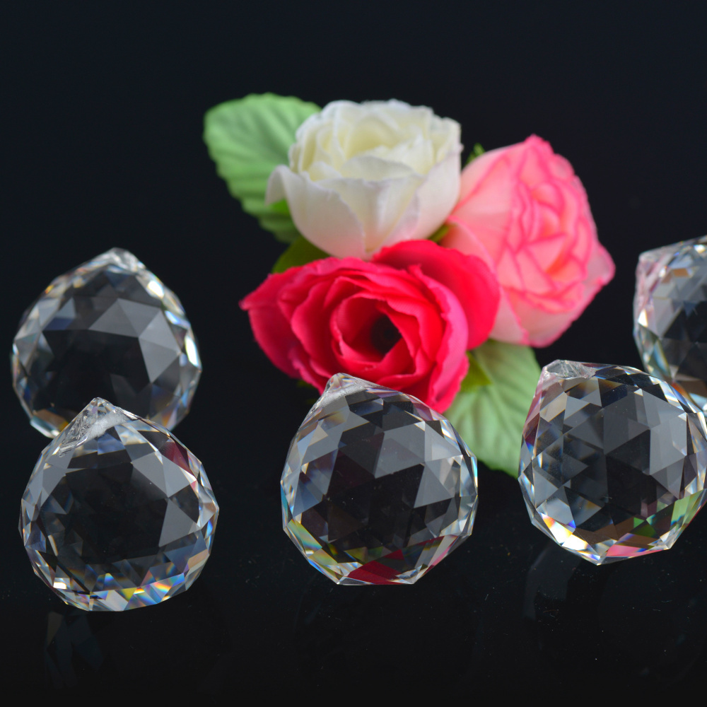 10Pcs 20mm Crystal Ball Prism Pendant Chanlider Lighting Part Lamp Handelier DIY