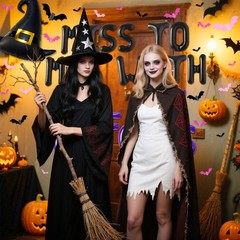 Black Purple Bachelorette Party Decorations Miss to Mrs with All My Witches B…