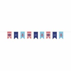 SUMMER Nautical Anchors Aweigh CANVAS BANNER ~ Birthday Party Supplies Ocean Sea
