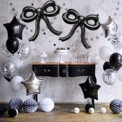2 Pcs Bow Birthday Decorations Black Bow Balloons Bow Party Decorations Giant Fo