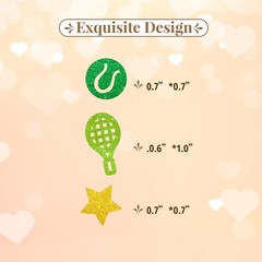 120 PCS Tennis Confetti Green Gold Glitter Racket Table Scatter Decor