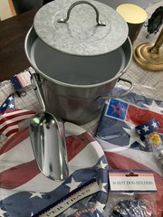 July 4th Lot : Party Bundle Ice Bucket Table Cloth , Serving And Decor. ( New )
