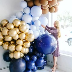 130pcs Navy Blue Balloons Different Sizes 18″ 12″ 10″ 5″ Dark Blue 13 Navy Blue